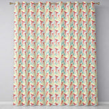 Orange Jellyfish Cartoon  on Deep Sea Background Seamless  Readymade Eyelet Ring Top Thermal 100% Blackout Curtains