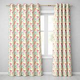 Orange Jellyfish Cartoon  on Deep Sea Background Seamless  Readymade Eyelet Ring Top Thermal 100% Blackout Curtains