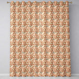 Elegant Oriental Style Red Blossom Trees Seamless  on Cream Background  Readymade Eyelet Ring Top Thermal 100% Blackout Curtains
