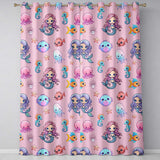 Cartoon Mermaid with Sea Creatures on Pink Background Playful Design  Readymade Eyelet Ring Top Thermal 100% Blackout Curtains
