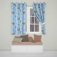 Panda Bamboo and Floral Minimal Seamless  on Blue Background  Readymade Eyelet Ring Top Thermal 100% Blackout Curtains