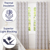 Soft Watercolour Lavender Flowers and Foliage Seamless Design  Readymade Eyelet Ring Top Thermal 100% Blackout Curtains