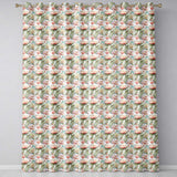 Soft Pastel Lotus Blossom  with Elegant Botanical Arrangement  Readymade Eyelet Ring Top Thermal 100% Blackout Curtains