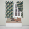 Cream Lotus Flowers on Deep Navy Background with Decorative Leaves  Readymade Eyelet Ring Top Thermal 100% Blackout Curtains