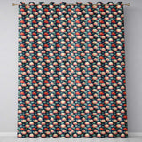 Bright Coral Lotus Floral  with Modern Botanical Style  Readymade Eyelet Ring Top Thermal 100% Blackout Curtains