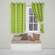 Abstract Green Brushstroke Texture Seamless  Artistic Design  Readymade Eyelet Ring Top Thermal 100% Blackout Curtains