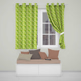 Abstract Green Brushstroke Texture Seamless  Artistic Design  Readymade Eyelet Ring Top Thermal 100% Blackout Curtains