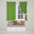 Deep Green Baroque Ornamental Scroll Seamless  Readymade Eyelet Ring Top Thermal 100% Blackout Curtains