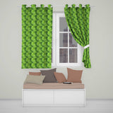 Abstract Green Swirl Painterly Seamless  Readymade Eyelet Ring Top Thermal 100% Blackout Curtains