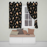 Safari Animals Lion Meerkat Toucan Black Seamless  Readymade Eyelet Ring Top Thermal 100% Blackout Curtains