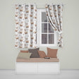 Alpaca Llama  with Floral Sprigs on Cream Background  Readymade Eyelet Ring Top Thermal 100% Blackout Curtains