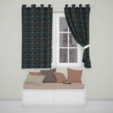 Celestial Goddess in Flowing Blue Dress with Stars and Golden  Readymade Eyelet Ring Top Thermal 100% Blackout Curtains