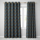 Celestial Goddess in Flowing Blue Dress with Stars and Golden  Readymade Eyelet Ring Top Thermal 100% Blackout Curtains