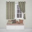Gold and Black Stylised Venetian Masks in Repeating  Seamless  Readymade Eyelet Ring Top Thermal 100% Blackout Curtains