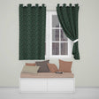 Festive Holly Berry Branches on Deep Green Background Seamless Pattern  Readymade Eyelet Ring Top Thermal 100% Blackout Curtains