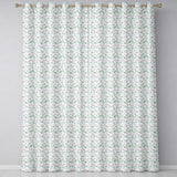 Watercolor Green Leaves and Red Berry Seamless Botanical Pattern  Readymade Eyelet Ring Top Thermal 100% Blackout Curtains