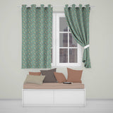 Soft Blue Floral and Berry Sprigs Seamless Pattern with Polka Dots  Readymade Eyelet Ring Top Thermal 100% Blackout Curtains