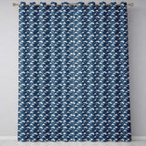 Artistic Sketch Cloud Pattern Navy Background Hand Drawn Style Seamless Design  Readymade Eyelet Ring Top Thermal 100% Blackout Curtains
