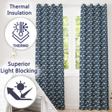 Artistic Sketch Cloud Pattern Navy Background Hand Drawn Style Seamless Design  Readymade Eyelet Ring Top Thermal 100% Blackout Curtains