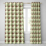 Vintage Monkey Portrait Circular FrameNeutral Background  Design  Readymade Eyelet Ring Top Thermal 100% Blackout Curtains