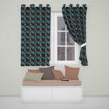 Vintage Colourful  Camera Grid Seamless Pattern on Cream Background  Readymade Eyelet Ring Top Thermal 100% Blackout Curtains