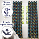 Vintage Colourful  Camera Grid Seamless Pattern on Cream Background  Readymade Eyelet Ring Top Thermal 100% Blackout Curtains