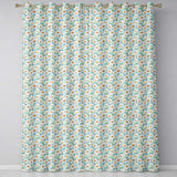 Elegant Cream Daisy Florals on Light Vintage Wash Background  Readymade Eyelet Ring Top Thermal 100% Blackout Curtains