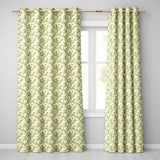 Soft Floral Daisy Trail on Teal Vintage Texture  Readymade Eyelet Ring Top Thermal 100% Blackout Curtains