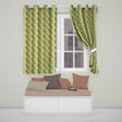 Tropical Palm Leaf Botanical Pattern in Green and Mustard Tones Seamless Design  Readymade Eyelet Ring Top Thermal 100% Blackout Curtains