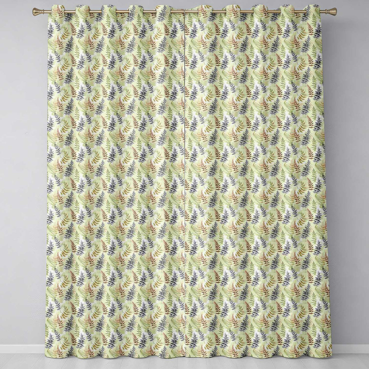 Lush Green Fern Jungle Seamless Botanical Pattern  Readymade Eyelet Ring Top Thermal 100% Blackout Curtains