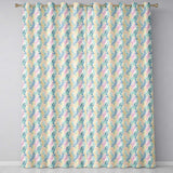 Teal and Mustard Fern Botanical Watercolor Seamless Pattern  Readymade Eyelet Ring Top Thermal 100% Blackout Curtains