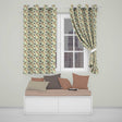 Earthy Toned Palm Leaf Botanical Seamless Pattern  Readymade Eyelet Ring Top Thermal 100% Blackout Curtains
