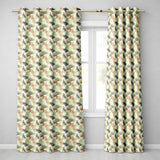 Earthy Toned Palm Leaf Botanical Seamless Pattern  Readymade Eyelet Ring Top Thermal 100% Blackout Curtains