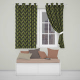 Dark Green Dense Fern Forest Seamless Pattern  Readymade Eyelet Ring Top Thermal 100% Blackout Curtains