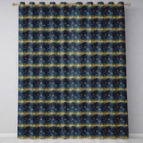 Starry Night Landscape Seamless Pattern Artistic Blue Sky Texture  Readymade Eyelet Ring Top Thermal 100% Blackout Curtains