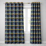 Starry Night Landscape Seamless Pattern Artistic Blue Sky Texture  Readymade Eyelet Ring Top Thermal 100% Blackout Curtains