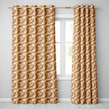 Tribal Abstract  with Organic Shapes Hand Drawn Elements in Rustic Tones  Readymade Eyelet Ring Top Thermal 100% Blackout Curtains