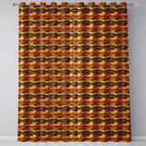 Textured African Landscape with Sunset Scene and Silhouettes in Warm Hues  Readymade Eyelet Ring Top Thermal 100% Blackout Curtains