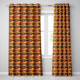 Textured African Landscape with Sunset Scene and Silhouettes in Warm Hues  Readymade Eyelet Ring Top Thermal 100% Blackout Curtains