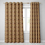 Vintage Tribal Illustration Pattern with Hand Drawn Symbols in Sepia Tones  Readymade Eyelet Ring Top Thermal 100% Blackout Curtains