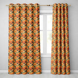 Soft Sepia Chrysanthemum Floral Pattern in Monochrome Warm Beige Tones  Readymade Eyelet Ring Top Thermal 100% Blackout Curtains