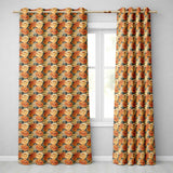 Chrysanthemum Floral  on Dark Background with High Contrast Petals  Readymade Eyelet Ring Top Thermal 100% Blackout Curtains