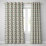 Cream Orchid Floral  Soft Neutral Background Delicate Botanical Detail  Readymade Eyelet Ring Top Thermal 100% Blackout Curtains