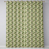 Classic White Orchid Blossom Pattern on Soft Beige Background  Readymade Eyelet Ring Top Thermal 100% Blackout Curtains