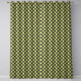 Art Nouveau Inspired Green Ornamental Leaf Seamless Pattern Vintage Style  Readymade Eyelet Ring Top Thermal 100% Blackout Curtains
