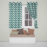 Orca Whale Forest Coastal Seamless Pattern Nature Ocean Fusion Design  Readymade Eyelet Ring Top Thermal 100% Blackout Curtains