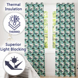 Orca Whale Forest Coastal Seamless Pattern Nature Ocean Fusion Design  Readymade Eyelet Ring Top Thermal 100% Blackout Curtains