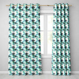 Orca Whale Forest Coastal Seamless Pattern Nature Ocean Fusion Design  Readymade Eyelet Ring Top Thermal 100% Blackout Curtains