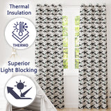 Orca Whale Seamless Pattern Minimal Ocean Marine Design  Readymade Eyelet Ring Top Thermal 100% Blackout Curtains