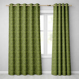 Green Olive Leaf Scatter Seamless Pattern Organic Nature Design  Readymade Eyelet Ring Top Thermal 100% Blackout Curtains
